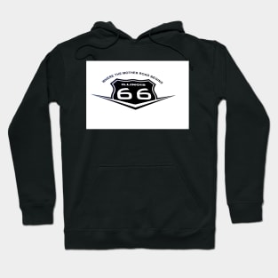 Route 66 sign, black on white Hoodie
